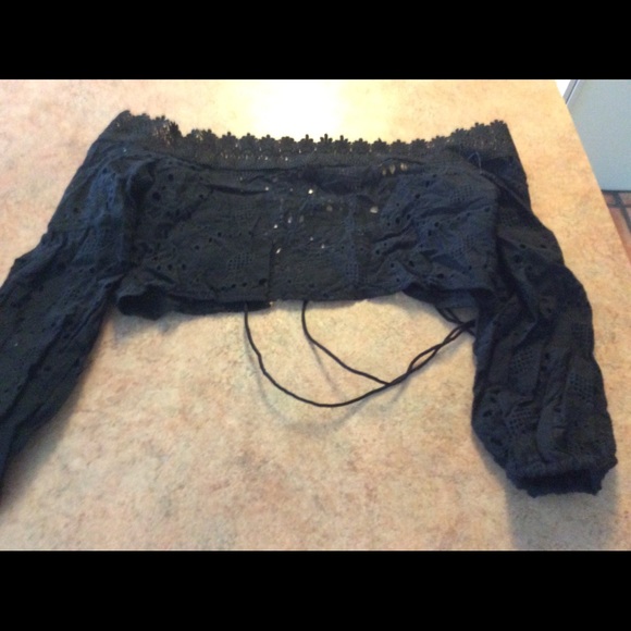 💜2 left black lace up crop top restocking all💜 - Picture 7 of 8